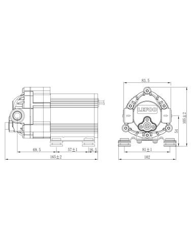 Membraninis bešepetėlinis siurblys - LEFOO LFP1300W-B 24V - 300 GPD sistemoms, KAINA: 0, KODAS: LFP1300W-B-GP | 004