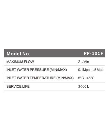 Nuosėdų filtro kasetė WaterLovers PP 10CF, KAINA BE PVM: 15, KODAS: PP-10CF | 001